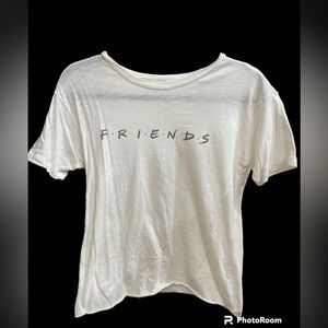 Friends TV show short sleeve white t-shirt size Womens XS with Friends logo